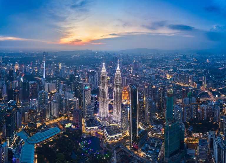 Iconic view of the Petronas Towers from KLCC precinct