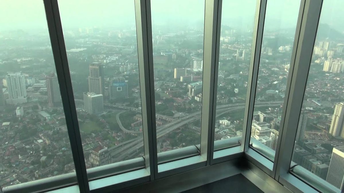 Interior of the Observation Deck with visitors viewing the city