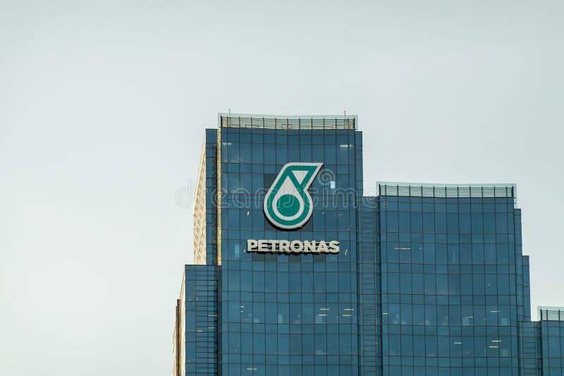 Petronas corporate presence on a modern office building