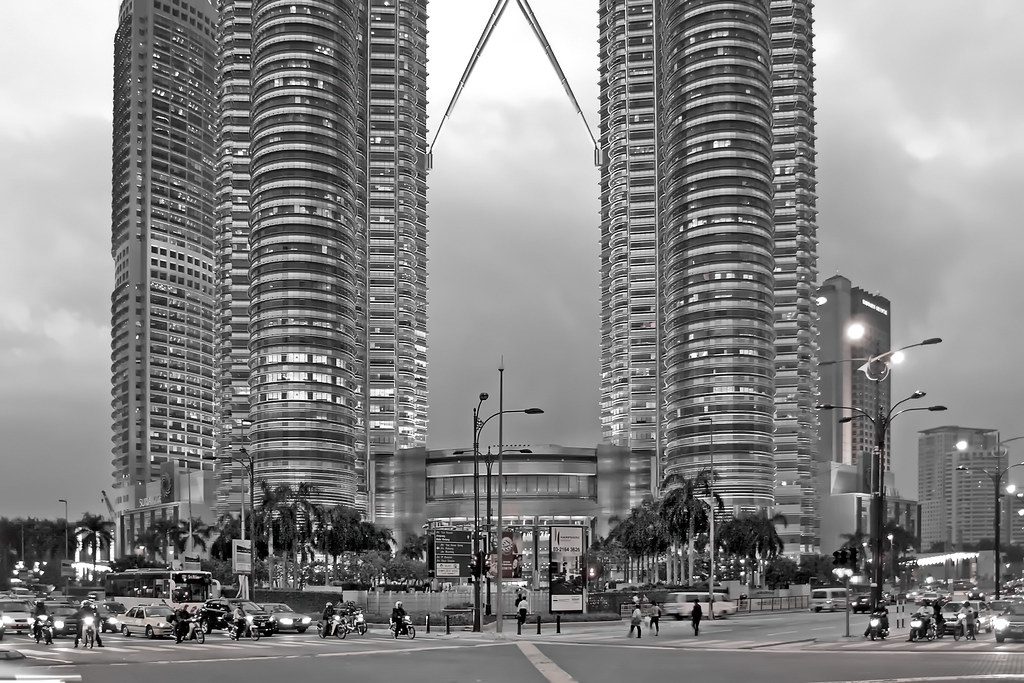 Historic view of the Petronas Twin Towers